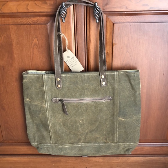 NWT Clea Ray Recycled zippered tote shoulder bag - Picture 3 of 8